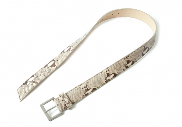 JUNYA WATANABE Python leather studded belt Beige | PLAYFUL