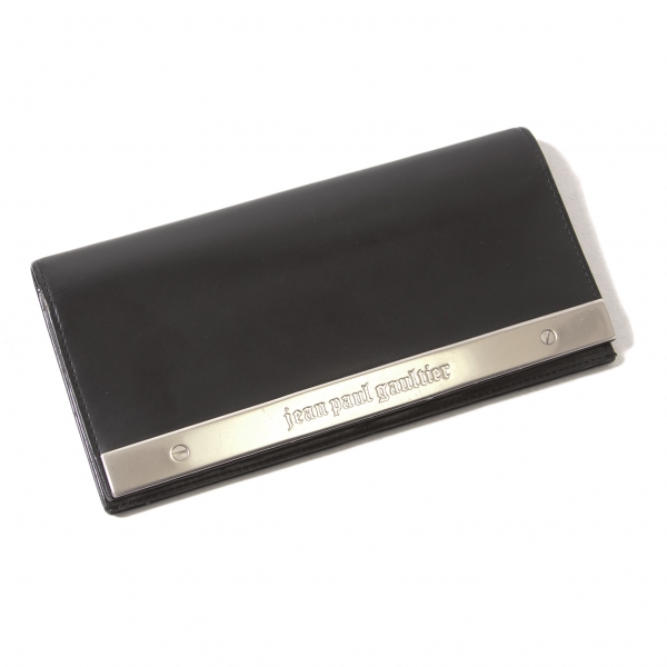 ジャンポールゴルチェ 財布 黒×メタルプレートレディース - 財布