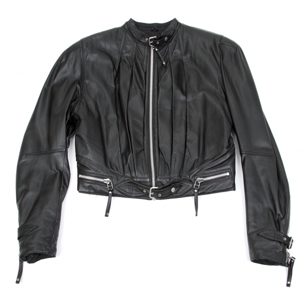 Jean-Paul GAULTIER HOMME Leather Racer jacket Black 48 | PLAYFUL