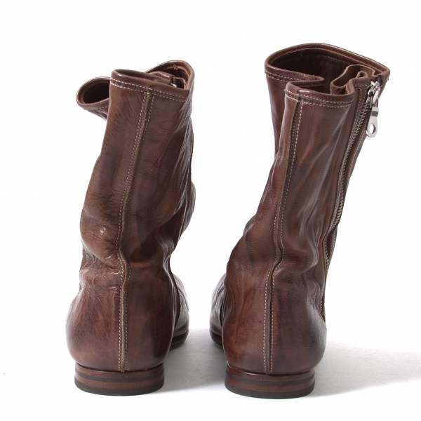 MIHARA YASUHIRO Side-zip boots drape Brown 8 | PLAYFUL