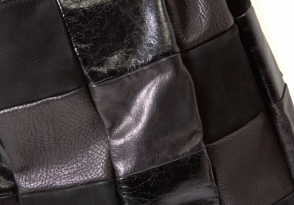 Yohji Yamamoto FEMME Patchwork leather tote bag Black | PLAYFUL
