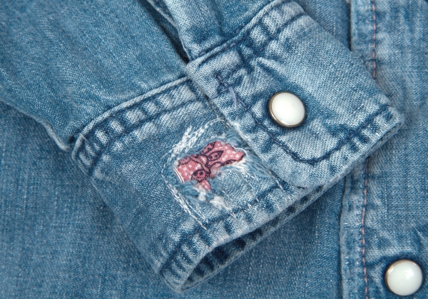 HYSTERIC GLAMOUR Damage design denim shirt Blue M | PLAYFUL