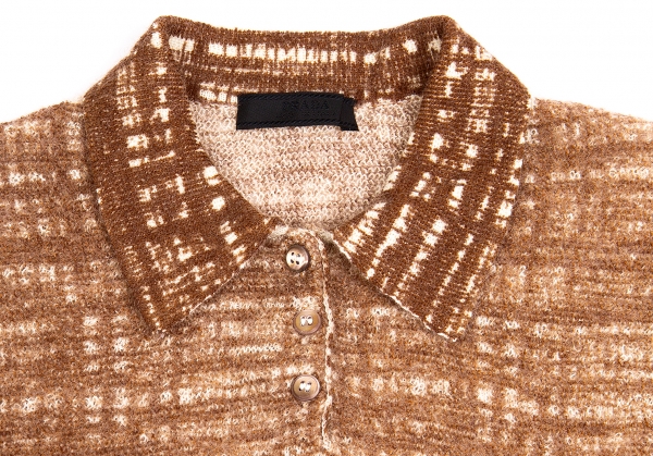 SALE) PRADA Mohair Wool Knit Polo-shirt (Jumper) Mocha 46 | PLAYFUL