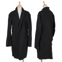  (SALE) Y's Washed Cotton Long Jacket Black 2