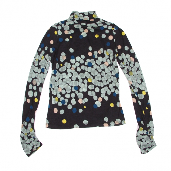 mina perhonen glimmer Print Turtleneck Tops Black,Multi-Color 36