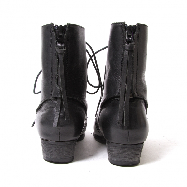 REGULATION yohji yamamoto Back zip leather boots Black 2(US 6 