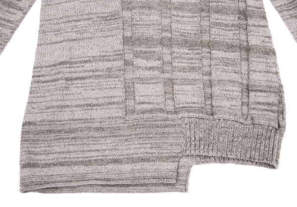 SALE) Plantation Knit Plaid Jacquard Sweater (Jumper) Grey M | PLAYFUL
