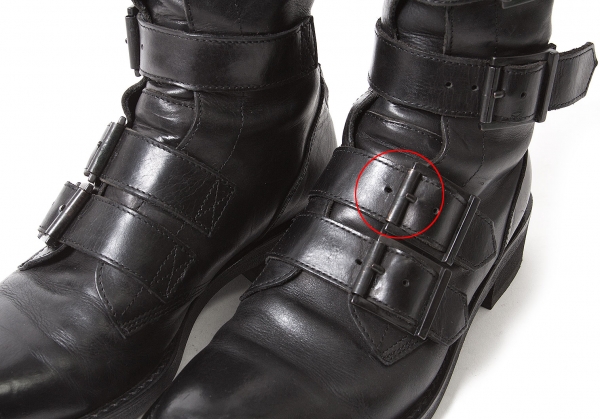 SALE) Yohji Yamamoto NOIR Leather Belt Design boots Black 3(US 6.5 