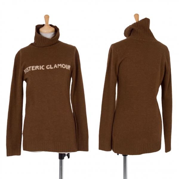 HYSTERIC GLAMOUR Turtleneck Knit Sweater (Polo Neck Jumper) Brown