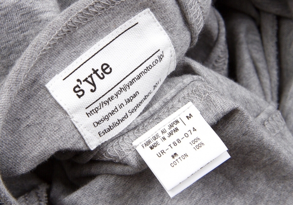 s'yte Yohji Yamamoto Asymmetry cutting off T Shirt Grey M | PLAYFUL