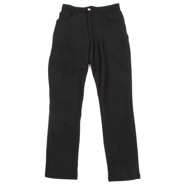 agnes b. Nylon stretch rib pants (Trousers) Black 36 | PLAYFUL