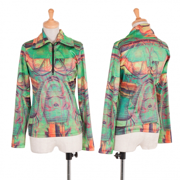 Jean-Paul GAULTIER Half Zip Pullover Green,Orange S˜M | PLAYFUL