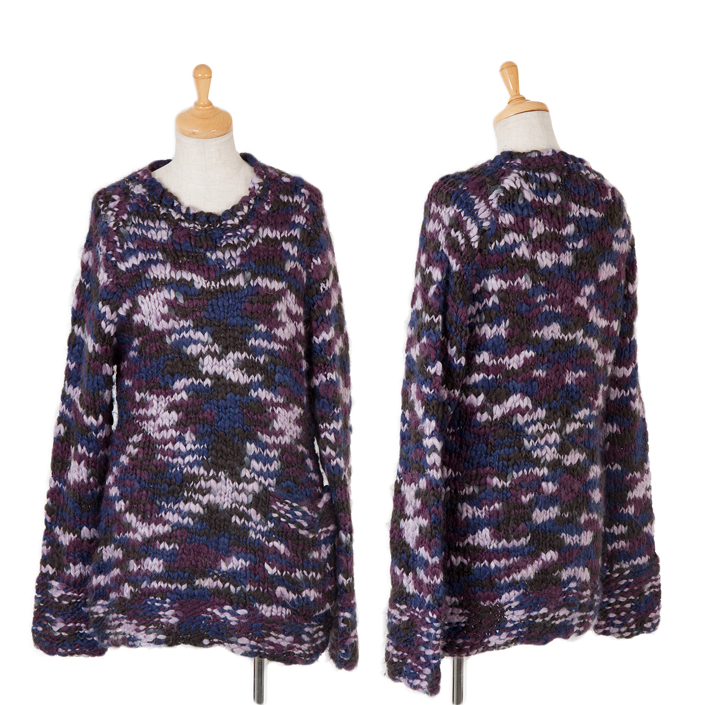 LIMI feu Acrylic Wool Knit Sweater (Jumper) Purple,Blue S | PLAYFUL