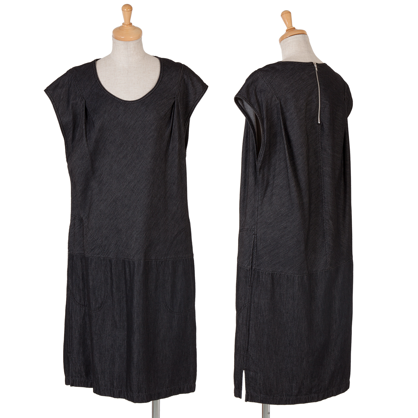 zucca Wool Switching Design Dress Black M | PLAYFUL