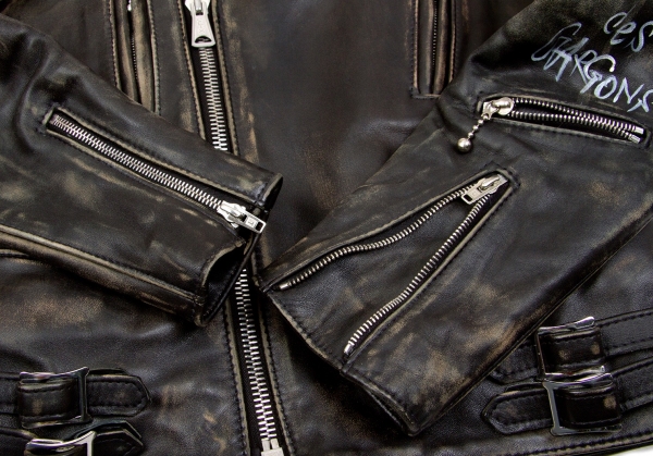 COMME des GARCONS Lewis Leathers Leather Jacket Black 36 | PLAYFUL