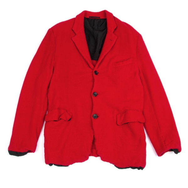 COMME des GARCONS HOMME PLUS Fulling Wool Jacket Red M | PLAYFUL