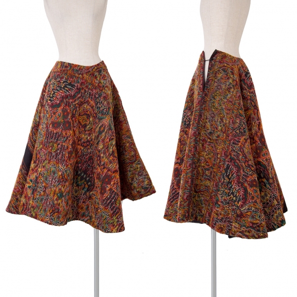 Yohji Yamamoto FEMME Indian Jacquard Weave Skirt Multi-Color
