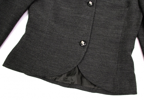 SALE)Salvatore Ferragamo Design Button Short Jacket Charcoal 40 