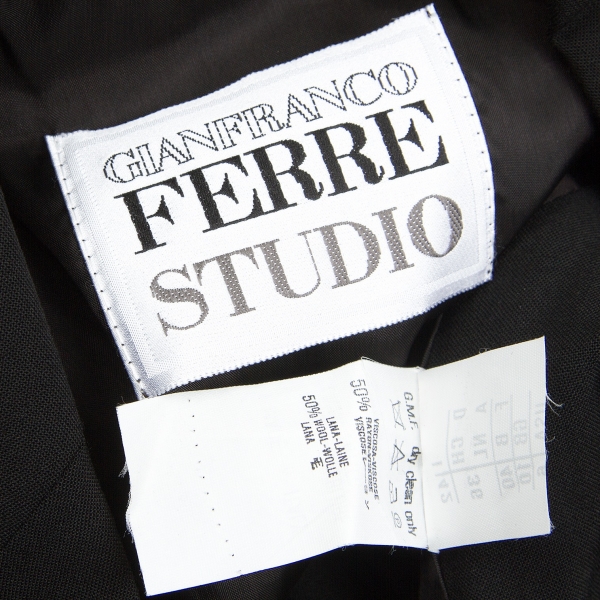 GIANFRANCO FERRE STUDIO Summer Wool Rayon Jacket Black 42 | PLAYFUL