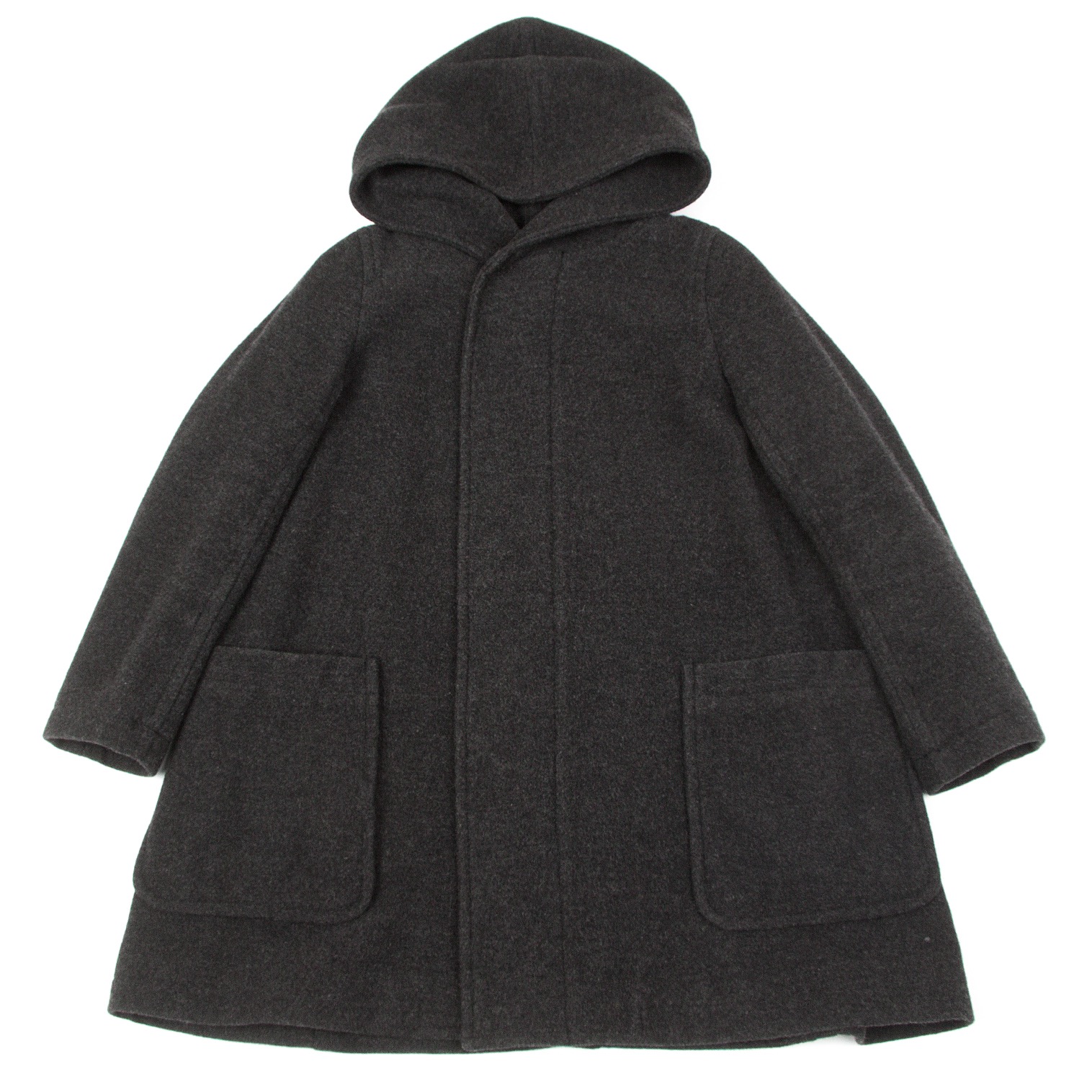 zucca Melton Wool Hood Coat Charcoal 3 | PLAYFUL