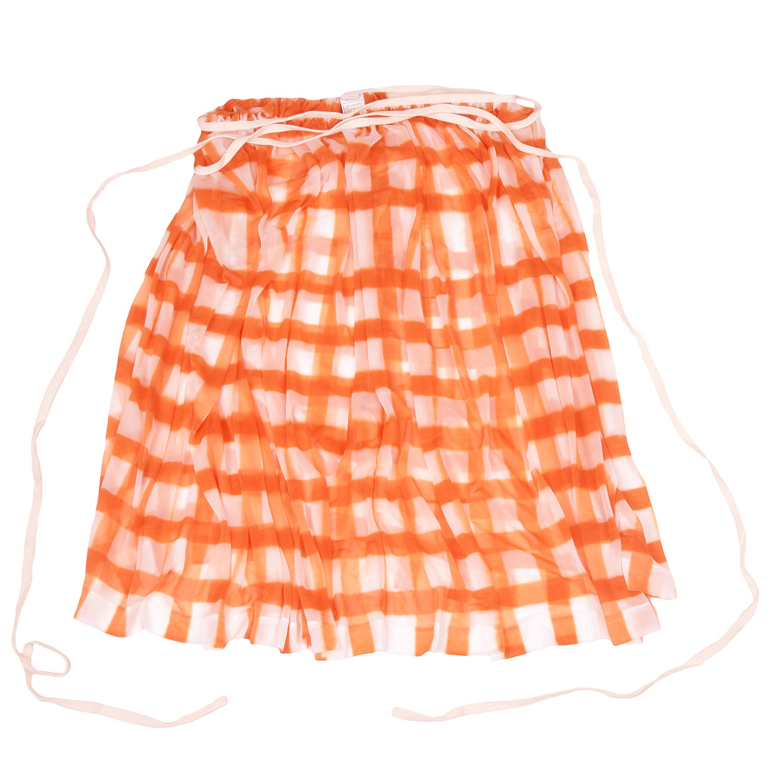 SALE】ワイズY's 格子柄シースルーラップスカート オレンジオフ2