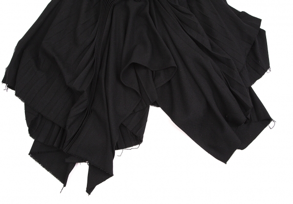 Yohji Yamamoto FEMME Pleats Drape Skirt Black 2 | PLAYFUL