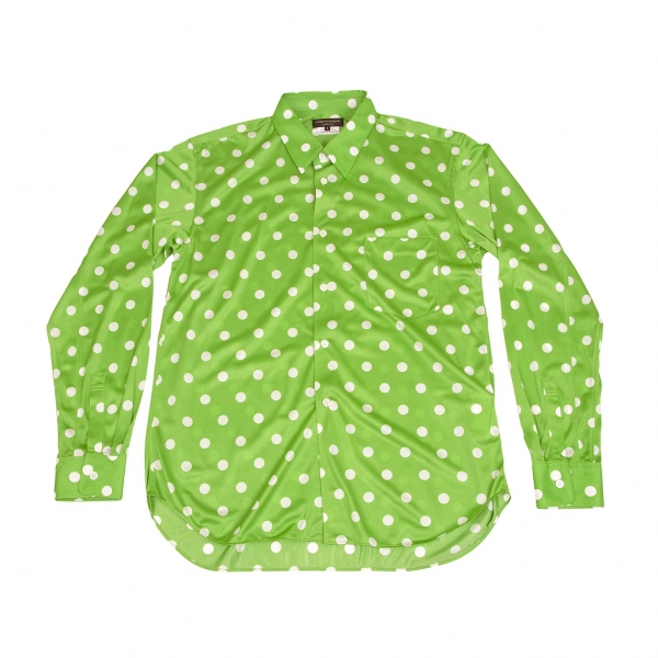 green polka dot shirt
