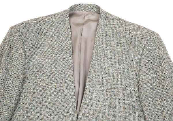 ISSEY MIYAKE MEN Collarless Tweed Jacket Grey M | PLAYFUL