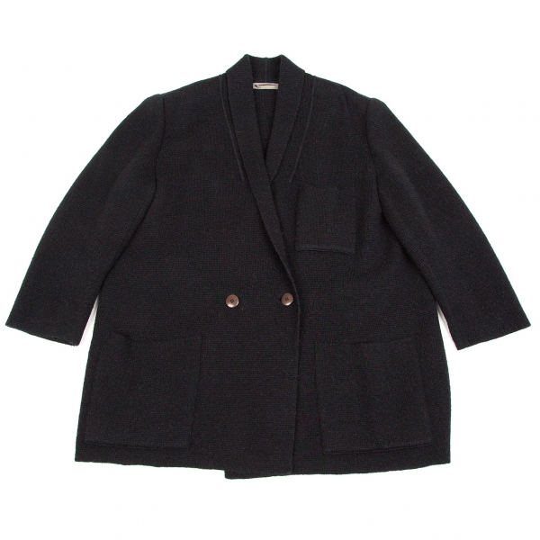 ISSEY MIYAKE MEN Shawl Lapel Knit Jacket Black M | PLAYFUL