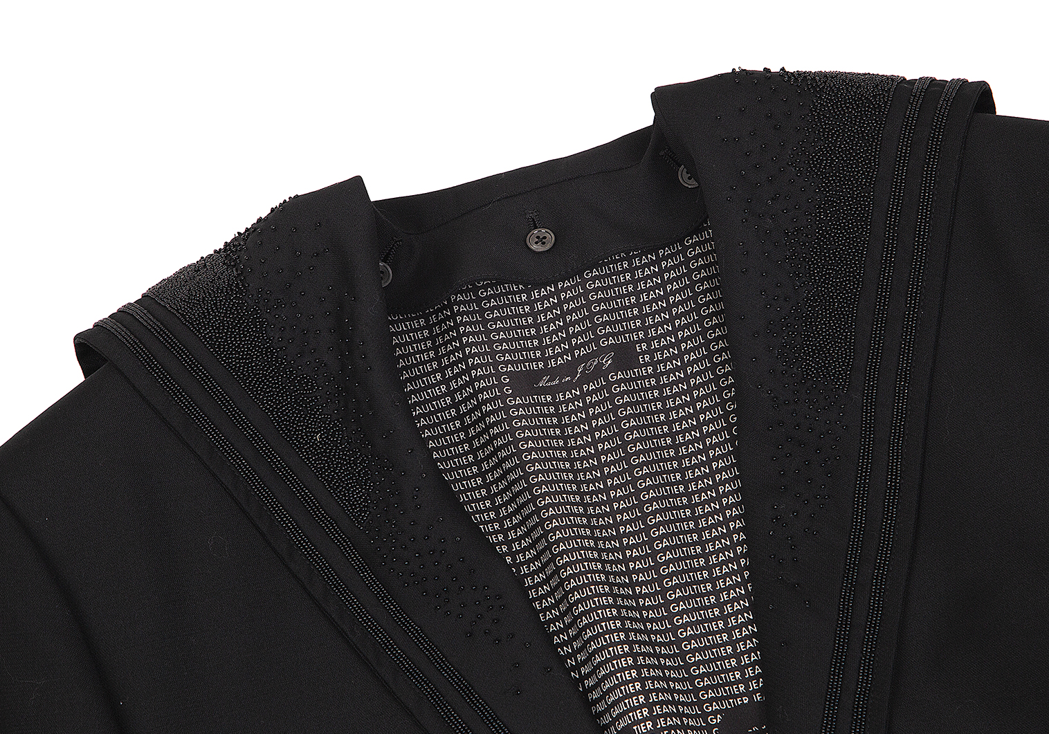 ジャンポールゴルチェ フェム リボン装飾ウールキモノジャケット
