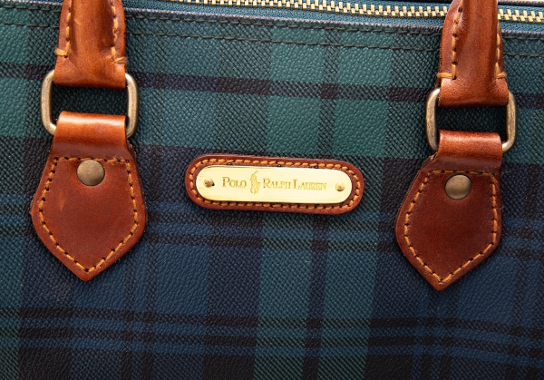 RALPH LAUREN Ralph Lauren all leather Mini Boston handbag name tag