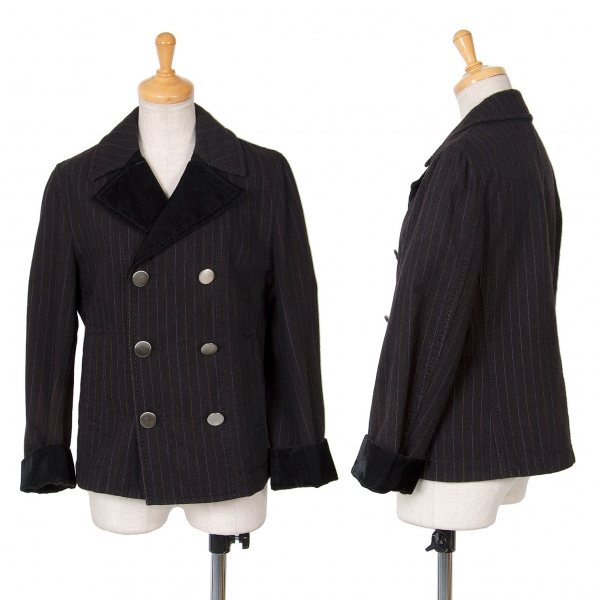 tricot COMME des GARCONS Velvet Switching Striped Jacket Brown S