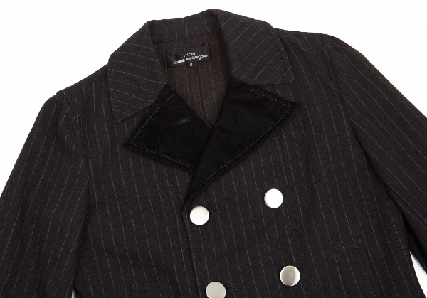 tricot COMME des GARCONS Velvet Switching Striped Jacket Brown S