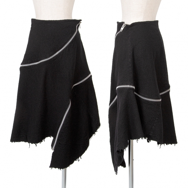 tricot COMME des GARCONS Wool Circle Zip Skirt Black S | PLAYFUL
