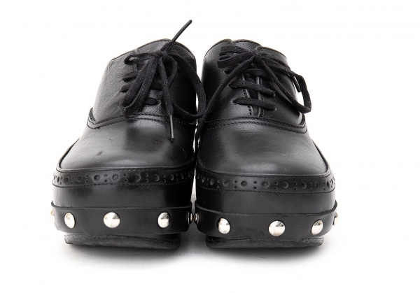 tricot COMME des GARCONS Studs Platform Leather Shoes Black About 