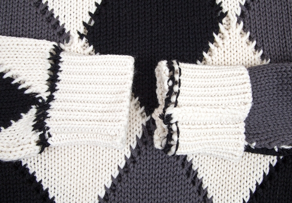 Jean-Paul GAULTIER Law Gauge Argyle Knit Sweater (Jumper) Black M