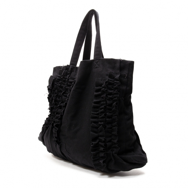 Tricot Comme Des Garcons Wool Frill Tote Bag Black Playful