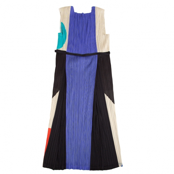 ISSEY MIYAKE IKKO TANAKA Printed Sleeveless Dress Multi-Color M-L 