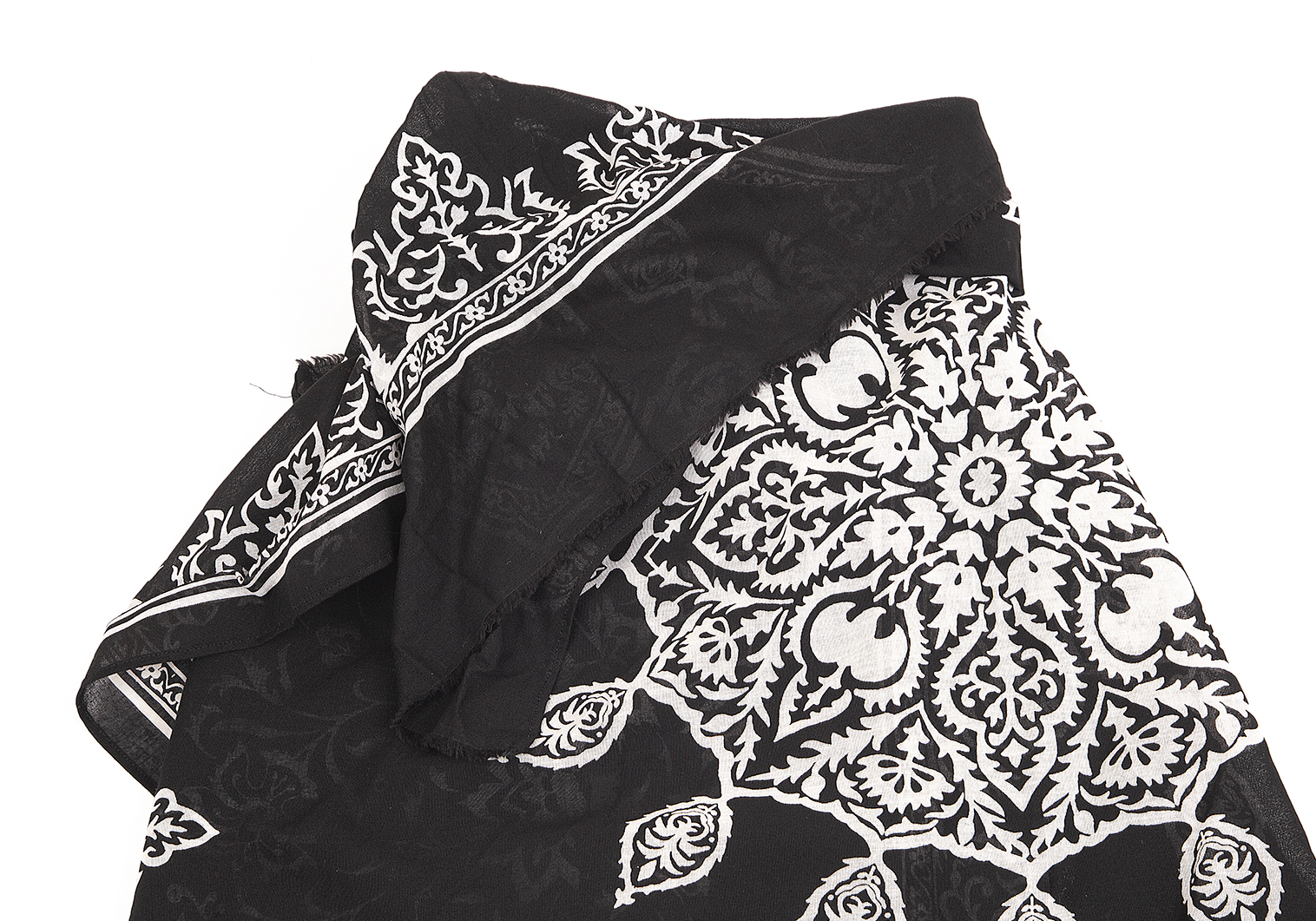 SALE】ワイズY's バンダナ継ぎデザインスカート 黒白2
