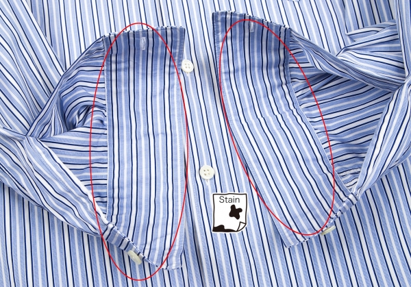COMME des GARCONS SHIRT Striped Long Sleeve Shirt Blue XS | PLAYFUL