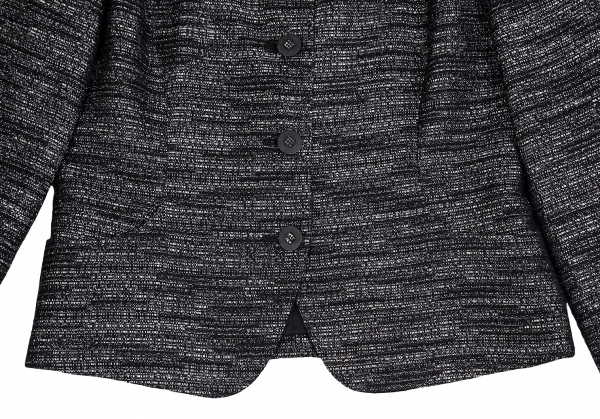 HANAE MORI Fancy Tweed Jacket & Skirt Black 38 | PLAYFUL