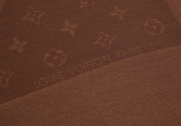 Louis Vuitton Silk Monogram Minimalle Square Scarf Brown