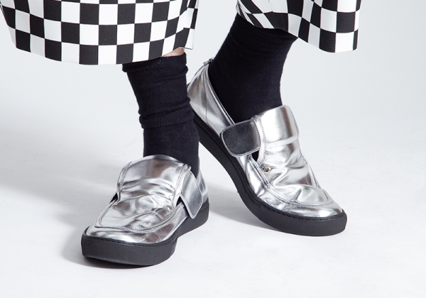 COMME des GARCONS HOMME PLUS Velcro Leather Shoes Silver US 9 