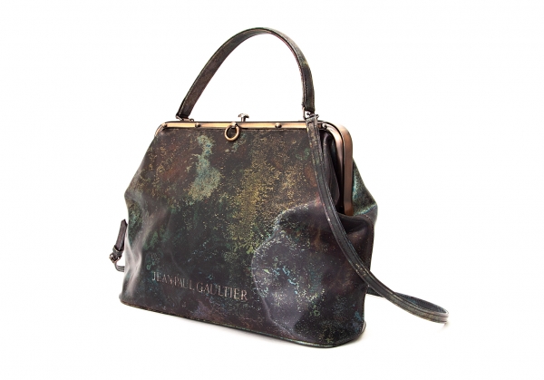 JEANPAUL GAULTIER★Vサイバー 玉虫色 布素材 ショルダーバッグ珍しい布素材のバッグです