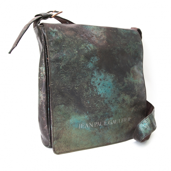 JEANPAUL GAULTIER★Vサイバー 玉虫色 布素材 ショルダーバッグ珍しい布素材のバッグです