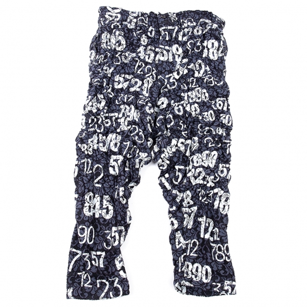COMME des GARCONS HOMME PLUS Number Print Pants (Trousers) Navy XS | PLAYFUL