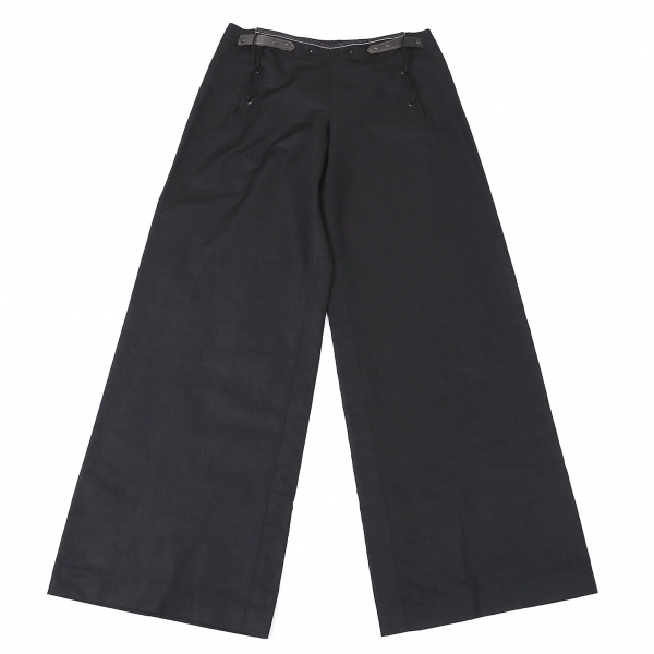 Jean Paul Gaultier JPG Black Wool Sailor Pants Wide Leg hi-rise Trousers