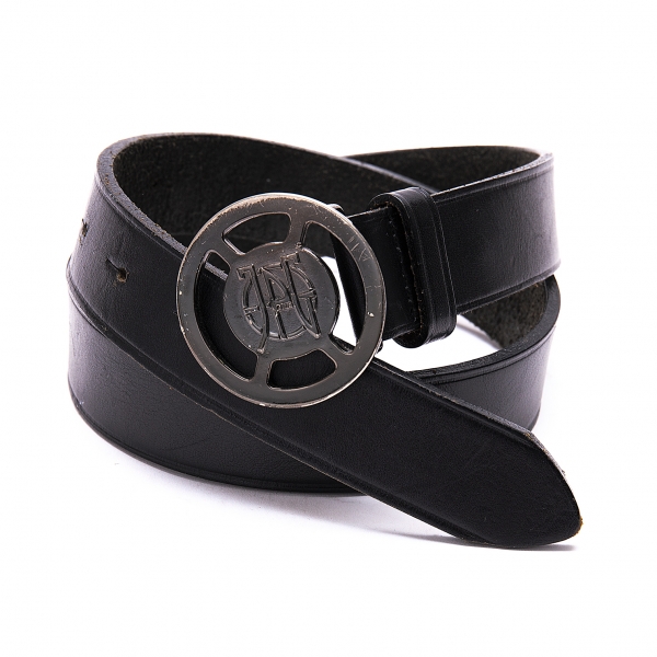 Jean-Paul GAULTIER Circle Logo Buckle Belt Black | PLAYFUL