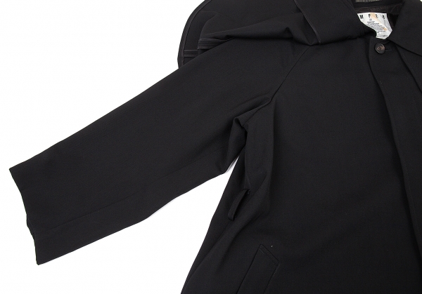 Yohji Yamamoto IMPER MEABLE Wool Cape Design Coat Black 38 | PLAYFUL