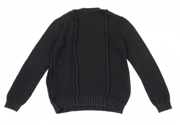 Y's for men Low Gauge Cotton Knit Sweater (Jumper) Black M-L | PLAYFUL